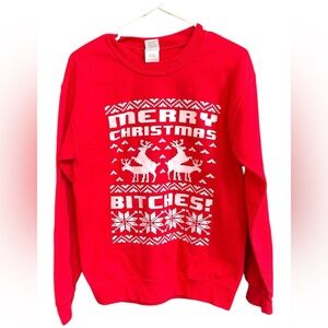 Gildan Women’s Merry Christmas B**ches Fleece Sweatshirt Size Small